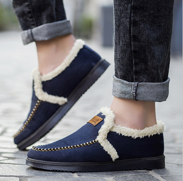 Merkmak Winter Warm Shoes's Men 2016 New Brand Fashion Casual Plush Slip On Flats Men Shoes Breathable Zapato Hombre Wholesales