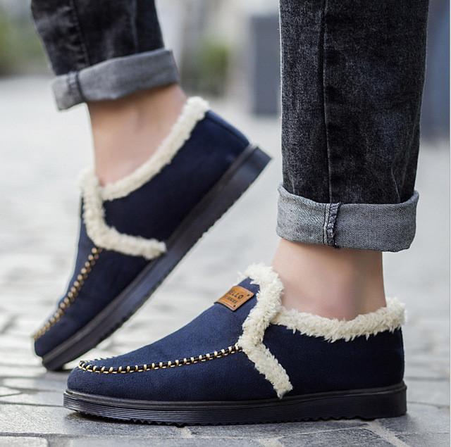 Merkmak Winter Warm Shoes's Men 2016 New Brand Fashion Casual Plush Slip On Flats Men Shoes Breathable Zapato Hombre Wholesales