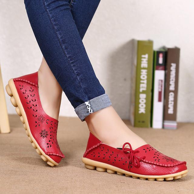 Merkmak Ballet Summer Women Flats Shoes's Cut Out Plus Size Dress Footwear Flats Moccasins Loafer Women's Shoes Sapato Wholesale