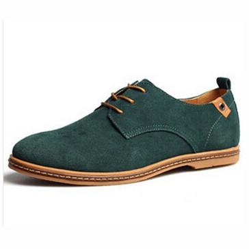 New 2017 Fashion Men Shoes Suede Leather Casual Flat Shoes Lace-up Men's Flats for Man Rubber Outsole Driving Shoes Footwear