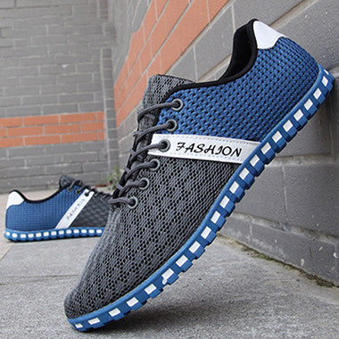 2017 New Men's Fashion Shoes Summer Zapato Casual Breathable Mesh Flat Shoes Exercise Jogging Men Shoes Breathable Footwear
