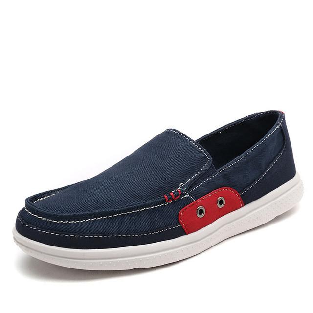 Merkmak Canvas Men Flats Shoes Leisure Handmade Loafer Comfortable Male Shoes Slip On Footwear Plus Big Size 39-48 Drop Shipping