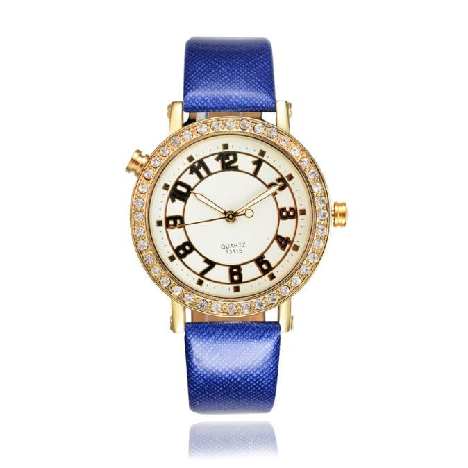 Ms Leather Band Watches Sport Analog Quartz Date Wrist Watch