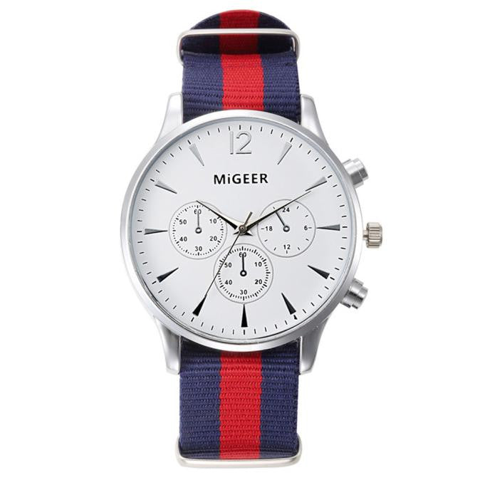 Luxury Fashion Canvas Mens Analog Watch Wrist Watches