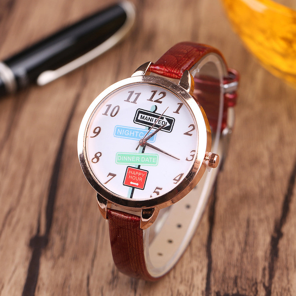 Lndicator Pattern Watch Casual Quartz Wrist Watch