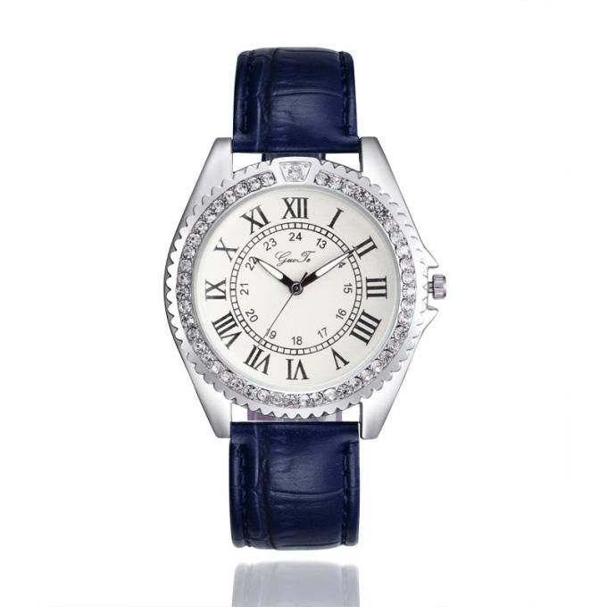 Ms Leather Band Watches Sport Analog Quartz Date Wrist Watch