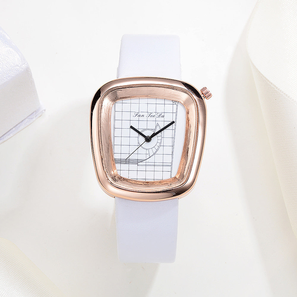 Luxury Fashion Leather Band Analog Quartz Round Wrist Watch Watches
