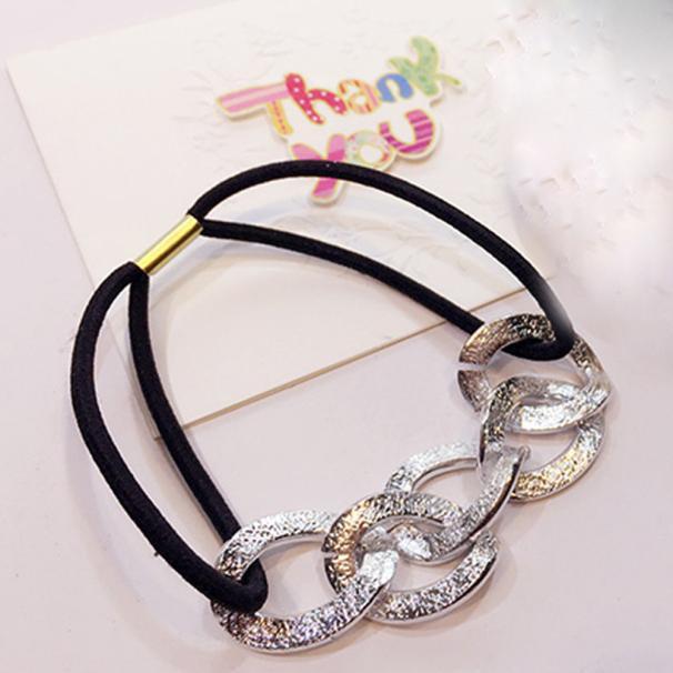 2PCS Women Girl Hair Ring Hollow Hair Tie Head Hair Accessory BK