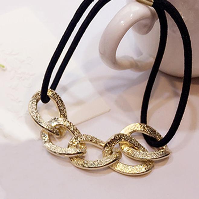 2PCS Women Girl Hair Ring Hollow Hair Tie Head Hair Accessory BK