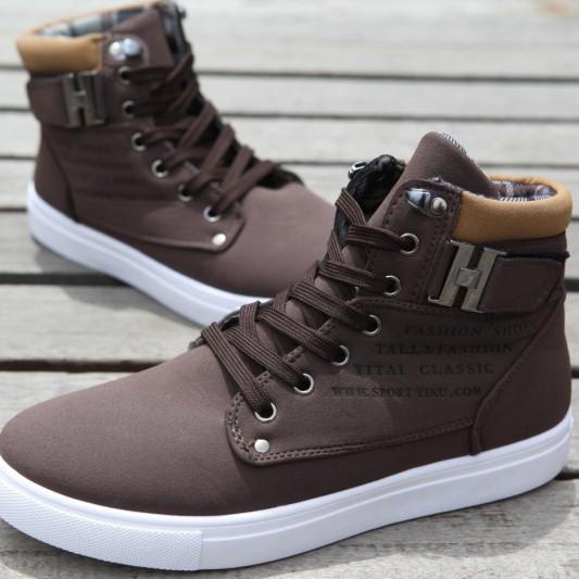 New 2017 Hot Men Shoes Sapatos Male Fashion Spring Autumn PU Leather Ankle Boots For Men Casual High Top Shoes Canvas Men Boots