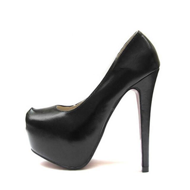 Merkmak Stylish Sexy High Heels Brand 14cm Heel Bottom For Women Shoes Wedding Party PU leather Sapatos Femininos Platform Shoes