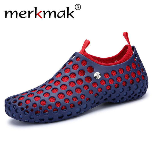 Merkmak 2017 Shoes Men Summer Sandals Breathable Soft Flats Driving Fretwork Chaussures Homme Water Fishing Zapatos Masculinos