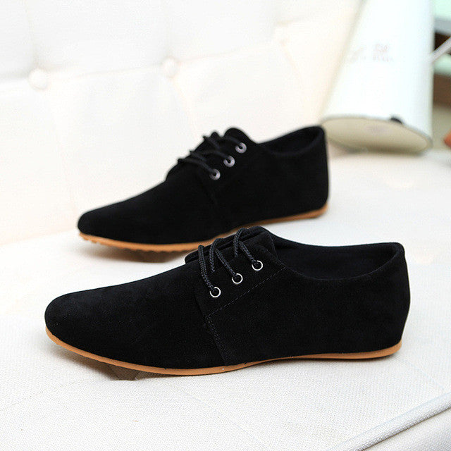 Merkmak 2017 New Men Shoes Casual Suede Leather Flat Shoes Male Mens Canvas Driving Shoes Men's Flats Shoes for Man