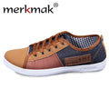 Merkmak Canvas Patchwork Men Flats Shoes Fashion Breathable Lace-Up Men Footwear Plimsoll Men's Shoes Casual Shoes Drop shipping