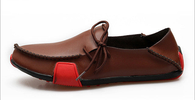 Merkmak Casual Genuine Leather Men Shoes Comfortable Slip On Men Flats Loafers Moccasins Sapatos Masculinos Big Size 39-47 Shoes