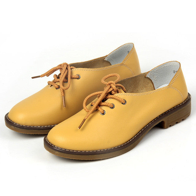 Merkmak Shoes Women 2017 Fashion Genuine Leather Leisure Footwear Platform Soft Wedge Shoes Flats Moccasins Women Sapatos Zapato