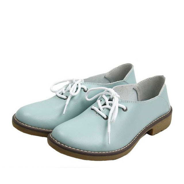 Merkmak Shoes Women 2017 Fashion Genuine Leather Leisure Footwear Platform Soft Wedge Shoes Flats Moccasins Women Sapatos Zapato