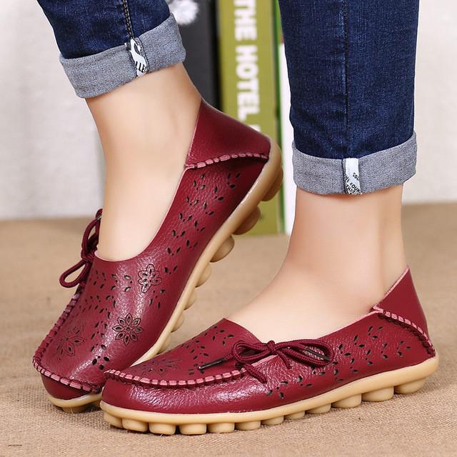 Merkmak Ballet Summer Women Flats Shoes's Cut Out Plus Size Dress Footwear Flats Moccasins Loafer Women's Shoes Sapato Wholesale