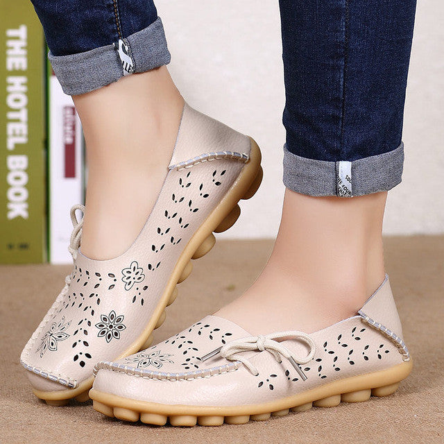 Merkmak Ballet Summer Women Flats Shoes's Cut Out Plus Size Dress Footwear Flats Moccasins Loafer Women's Shoes Sapato Wholesale