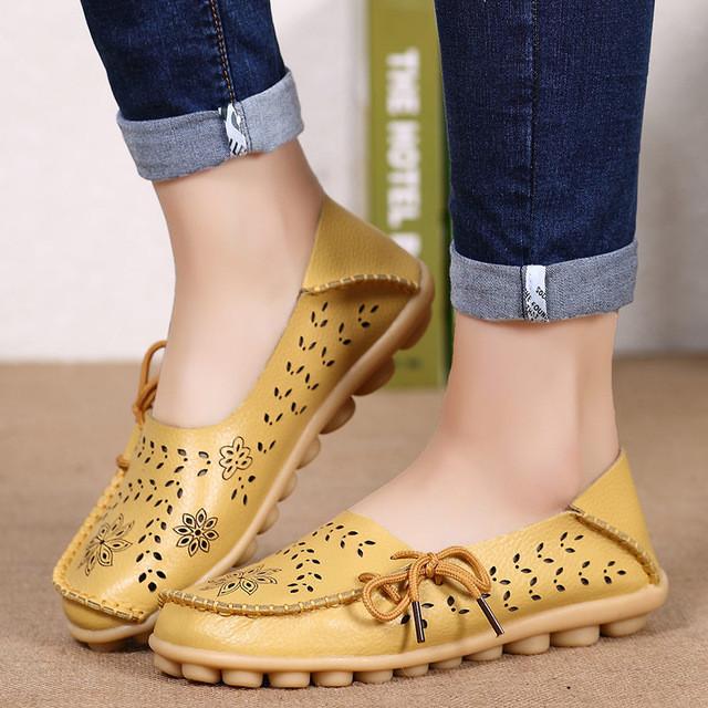 Merkmak Ballet Summer Women Flats Shoes's Cut Out Plus Size Dress Footwear Flats Moccasins Loafer Women's Shoes Sapato Wholesale