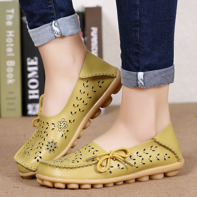 Merkmak Ballet Summer Women Flats Shoes's Cut Out Plus Size Dress Footwear Flats Moccasins Loafer Women's Shoes Sapato Wholesale