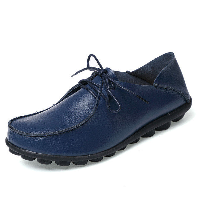 Merkmak Flats Shoes Women Fashion Leisure Big Size 34-44 Shoeslaces Loafer Moccasins Women's Shoes Footwears Sapatos Wholesales