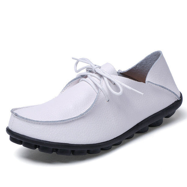 Merkmak Flats Shoes Women Fashion Leisure Big Size 34-44 Shoeslaces Loafer Moccasins Women's Shoes Footwears Sapatos Wholesales