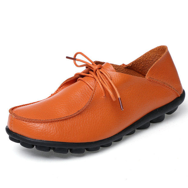 Merkmak Flats Shoes Women Fashion Leisure Big Size 34-44 Shoeslaces Loafer Moccasins Women's Shoes Footwears Sapatos Wholesales