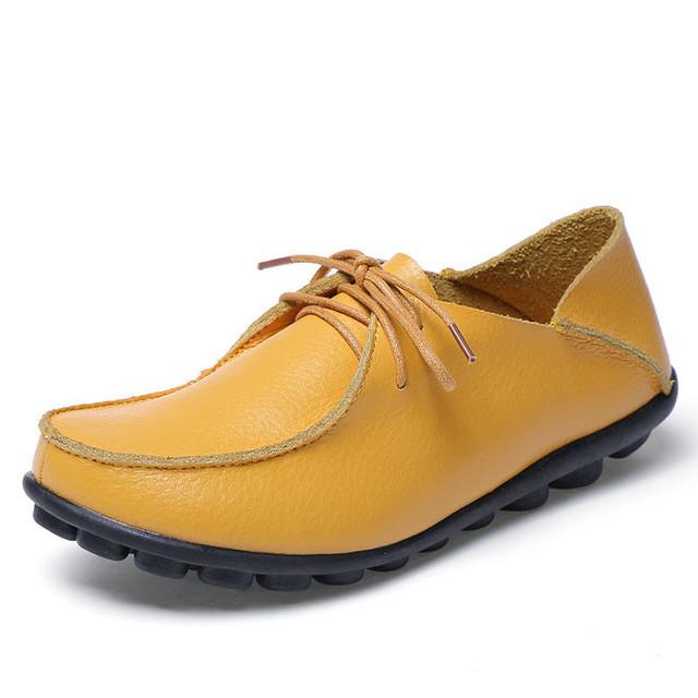 Merkmak Flats Shoes Women Fashion Leisure Big Size 34-44 Shoeslaces Loafer Moccasins Women's Shoes Footwears Sapatos Wholesales