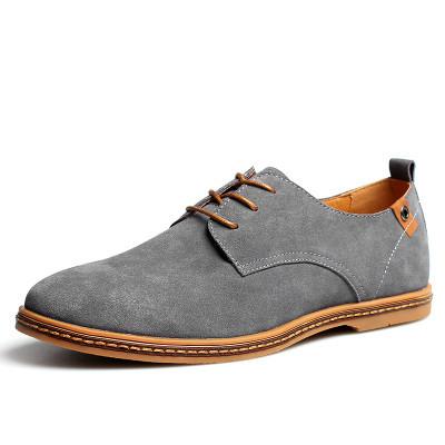 New 2017 Fashion Men Shoes Suede Leather Casual Flat Shoes Lace-up Men's Flats for Man Rubber Outsole Driving Shoes Footwear
