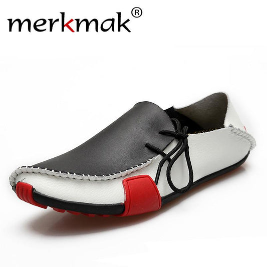 Loafers for Men Casual Men Shoes Genuine Leather 2017 Driving Moccasins Slip On Mens Flat Shoes Boat Loafers Plus Size EU 39-47