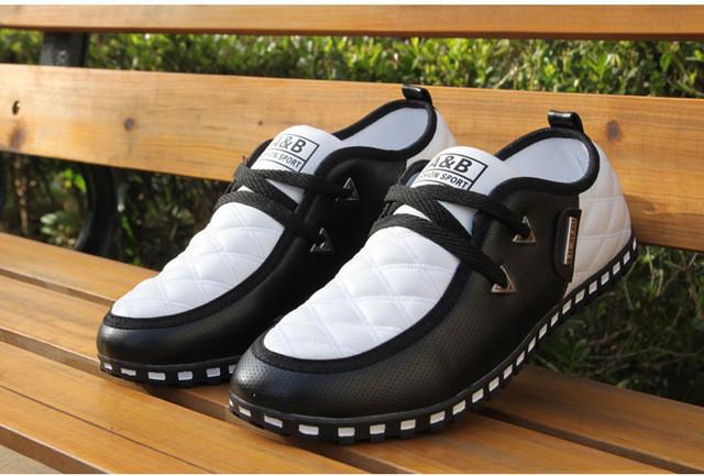 Merkmak British Style PU Leather Men's Casual Flat Shoes Office Soft Driving Shoes Fashion Trend Llace-up Shoes Classic Loafers