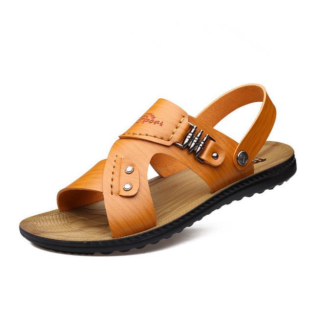 Merkmak New 2017 Summer Men Sandals Micro Fiber Leather Fashion Casual Flat Shoes Beach Sandal Slippers For Men Breathable Shoes
