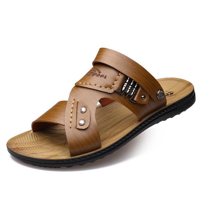 Merkmak New 2017 Summer Men Sandals Micro Fiber Leather Fashion Casual Flat Shoes Beach Sandal Slippers For Men Breathable Shoes