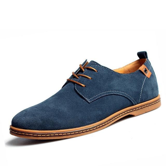 Merkmak 2017 Fashion Men Shoes Suede Leather Casual Lace-up Men's Flats Shoes for Man Rubber Outsole Driving Footwear Drop Ship