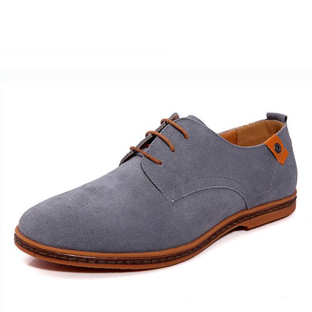 Merkmak 2017 Fashion Men Shoes Suede Leather Casual Lace-up Men's Flats Shoes for Man Rubber Outsole Driving Footwear Drop Ship