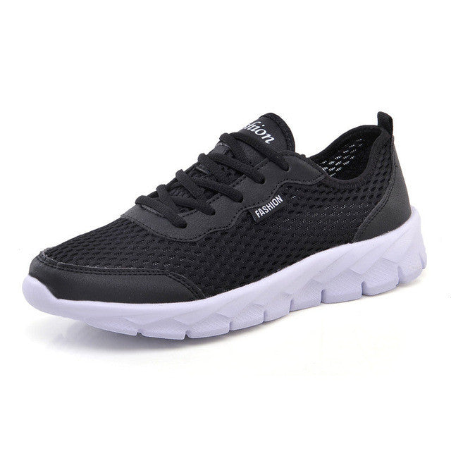 Merkmak Brand Men Casual Shoes Breathable Lace-Up Mesh Shoes Lightweight Comfortable Couple Lovers Footwear Plus Size 34-48