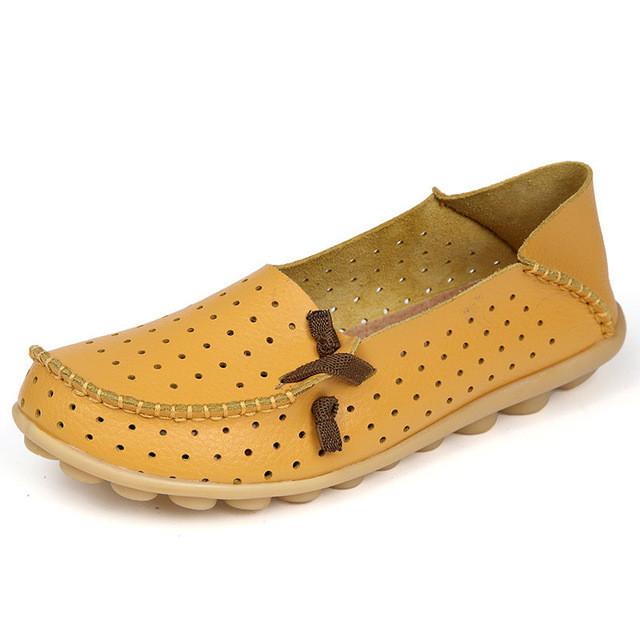 Merkmak Women's Shoes Fashion Breathable Loafer Dress Footwear Big Size Hole Design Female Flats Moccasin Sapatos Free Shipping