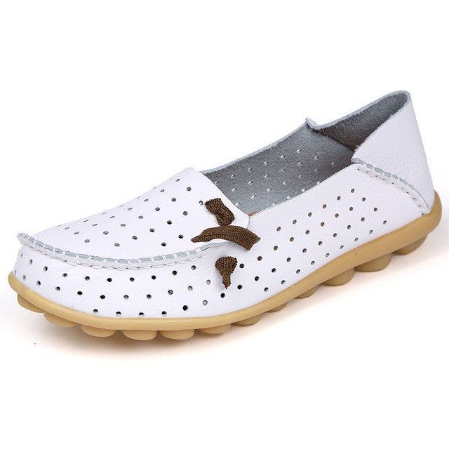 Merkmak Women's Shoes Fashion Breathable Loafer Dress Footwear Big Size Hole Design Female Flats Moccasin Sapatos Free Shipping