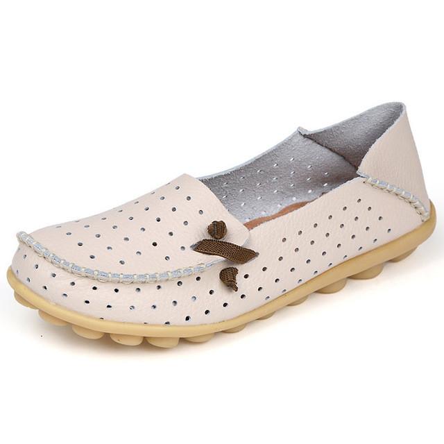 Merkmak Women's Shoes Fashion Breathable Loafer Dress Footwear Big Size Hole Design Female Flats Moccasin Sapatos Free Shipping