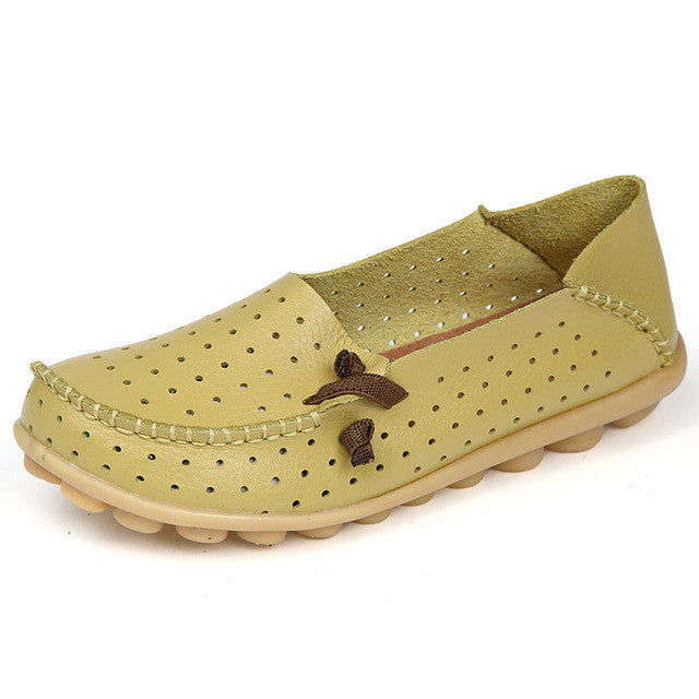 Merkmak Women's Shoes Fashion Breathable Loafer Dress Footwear Big Size Hole Design Female Flats Moccasin Sapatos Free Shipping