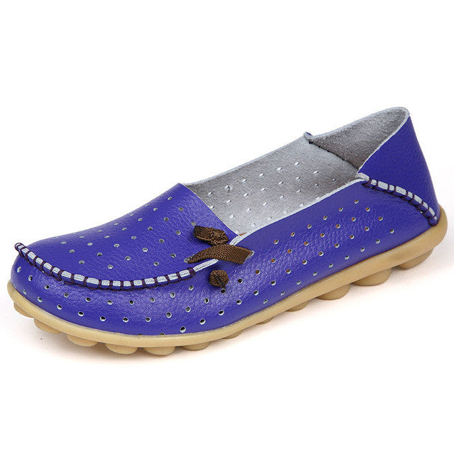 Merkmak Women's Shoes Fashion Breathable Loafer Dress Footwear Big Size Hole Design Female Flats Moccasin Sapatos Free Shipping