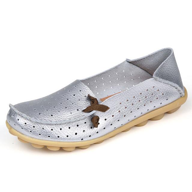 Merkmak Women's Shoes Fashion Breathable Loafer Dress Footwear Big Size Hole Design Female Flats Moccasin Sapatos Free Shipping