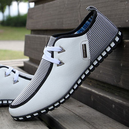 Merkmak New Fashion Canvas Men Shoes Brand Men's Flats Breathable Lace-up Business Shoes High Quality Plus Big Size 39-46
