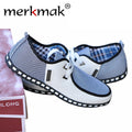 New British Style Men's Flats Fashion Striped Breathable Lace-Up Casual Zapato Flat Shoes Casual Men Shoes Free Shipping LS001