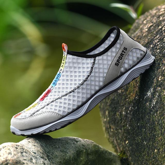 Merkmak Breathable Summer Men Flat Shoes Leisure Holes Handmade Loafer Male Shoes Comfortable Slip On Men Footwear Drop Shipping