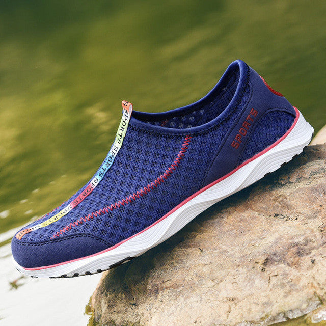 Merkmak Breathable Summer Men Flat Shoes Leisure Holes Handmade Loafer Male Shoes Comfortable Slip On Men Footwear Drop Shipping