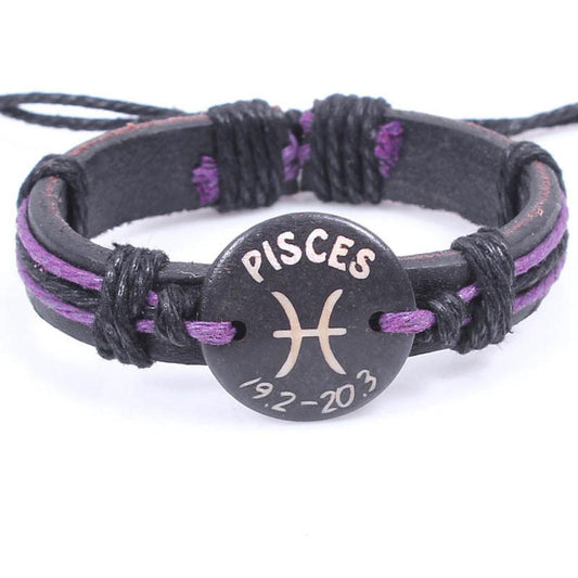 12x/lot Adjustable Leather Bracelets Round Bangle Charm Mens Cuff Jewelry
