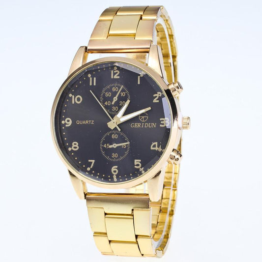 Mens Watches Diamond Dial Steel Analog Quartz Wrist Watch
