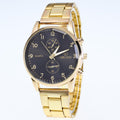 Mens Watches Diamond Dial Steel Analog Quartz Wrist Watch
